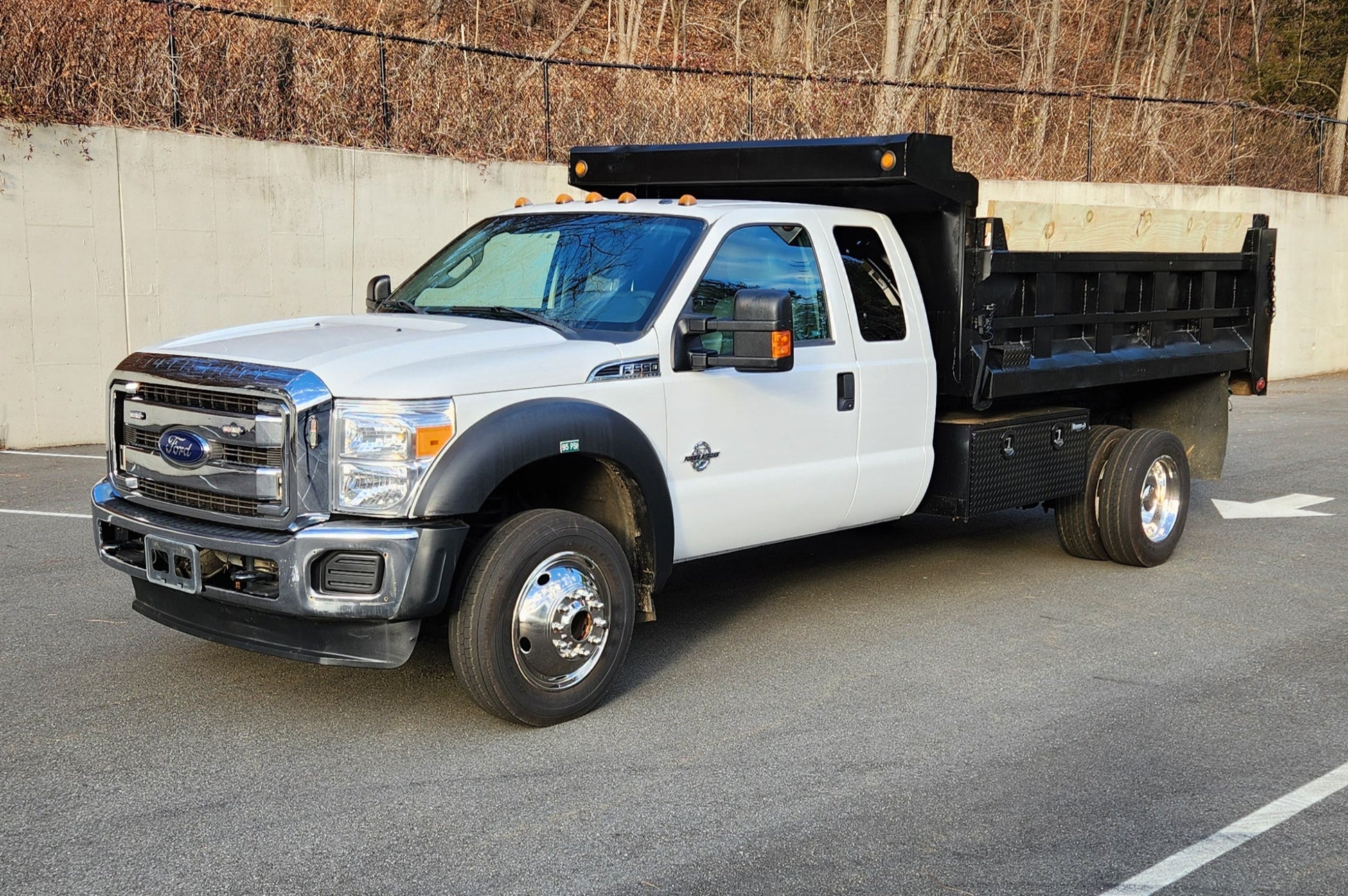 2016 Ford F550 4x4 Super Duty Extended Cab & Chassis, 11ft Mason Dump Bed, 102k Miles